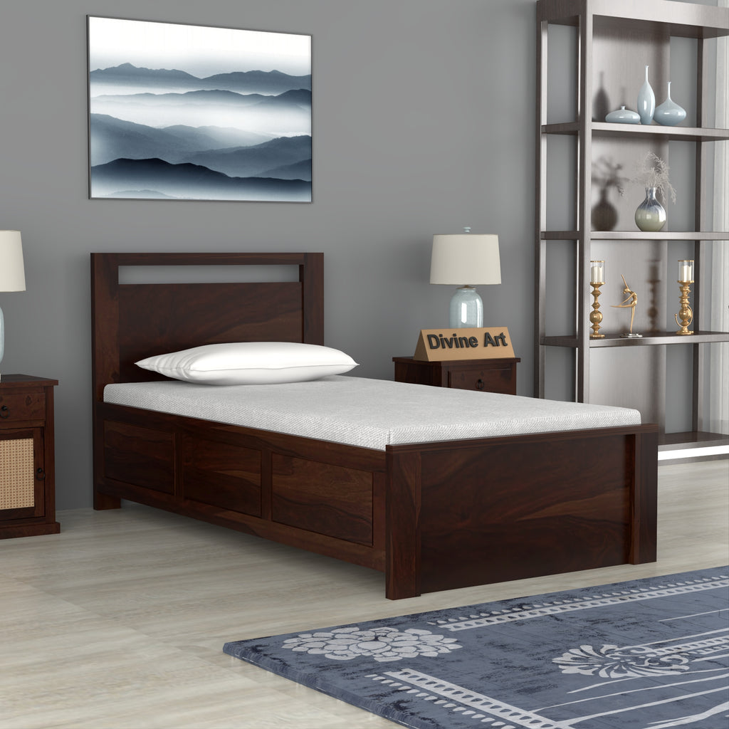 Solid Sheesham Wood Single Bed