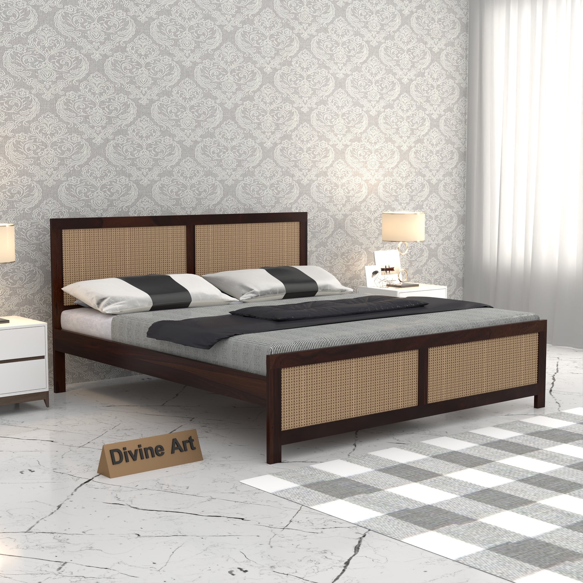 Solid Sheesham Wood king size Bed without storage