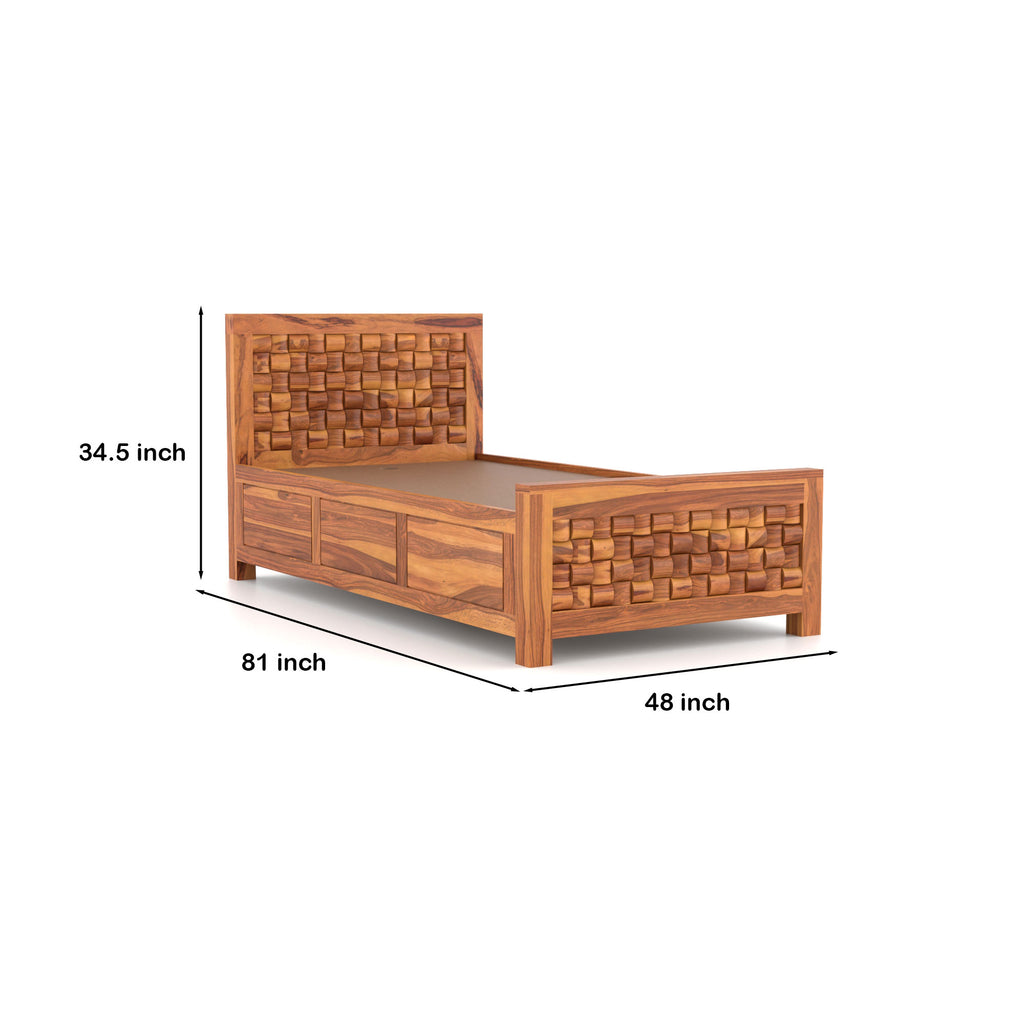 Solid Sheesham Wood Single Bed