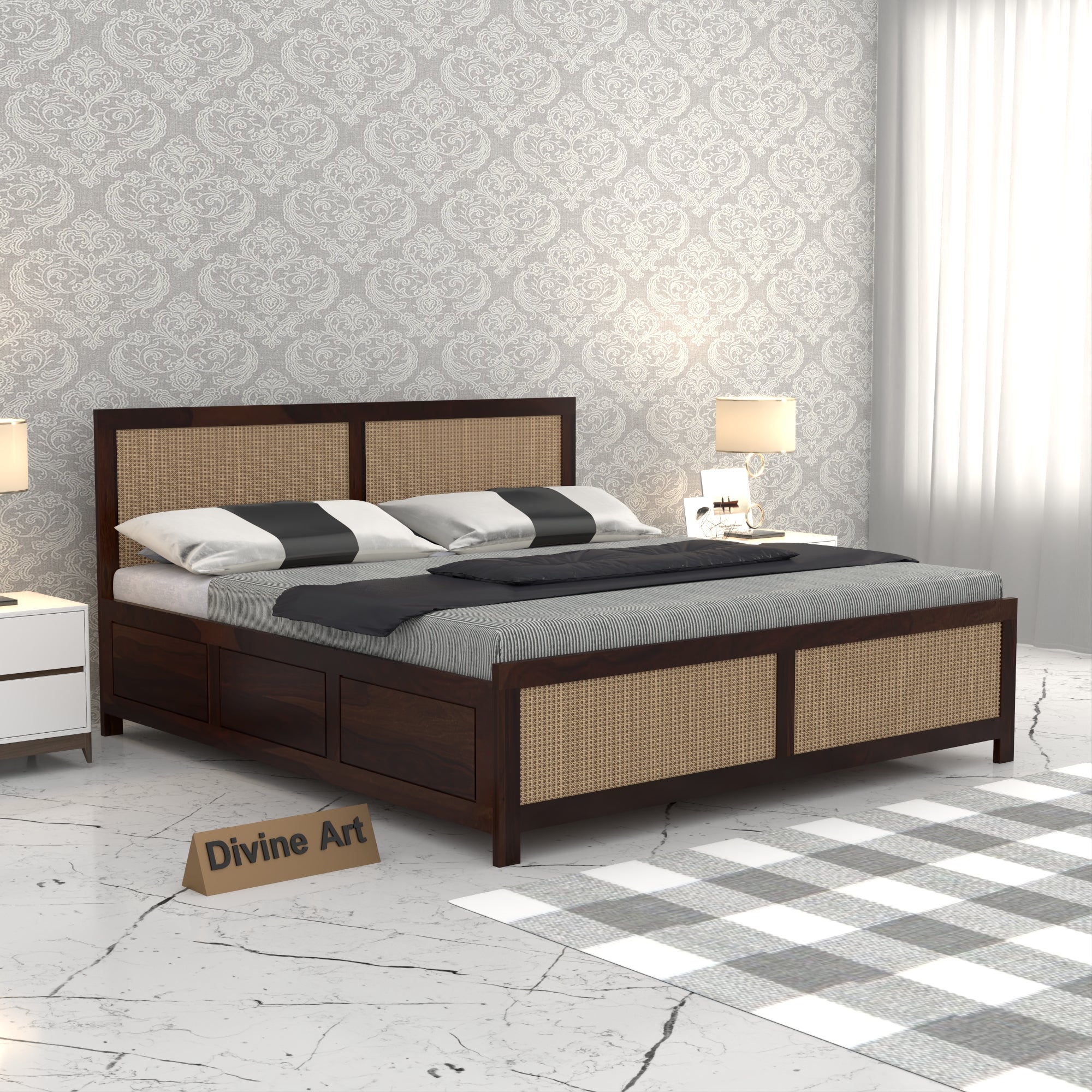 Solid Sheesham Wood King size  Bed