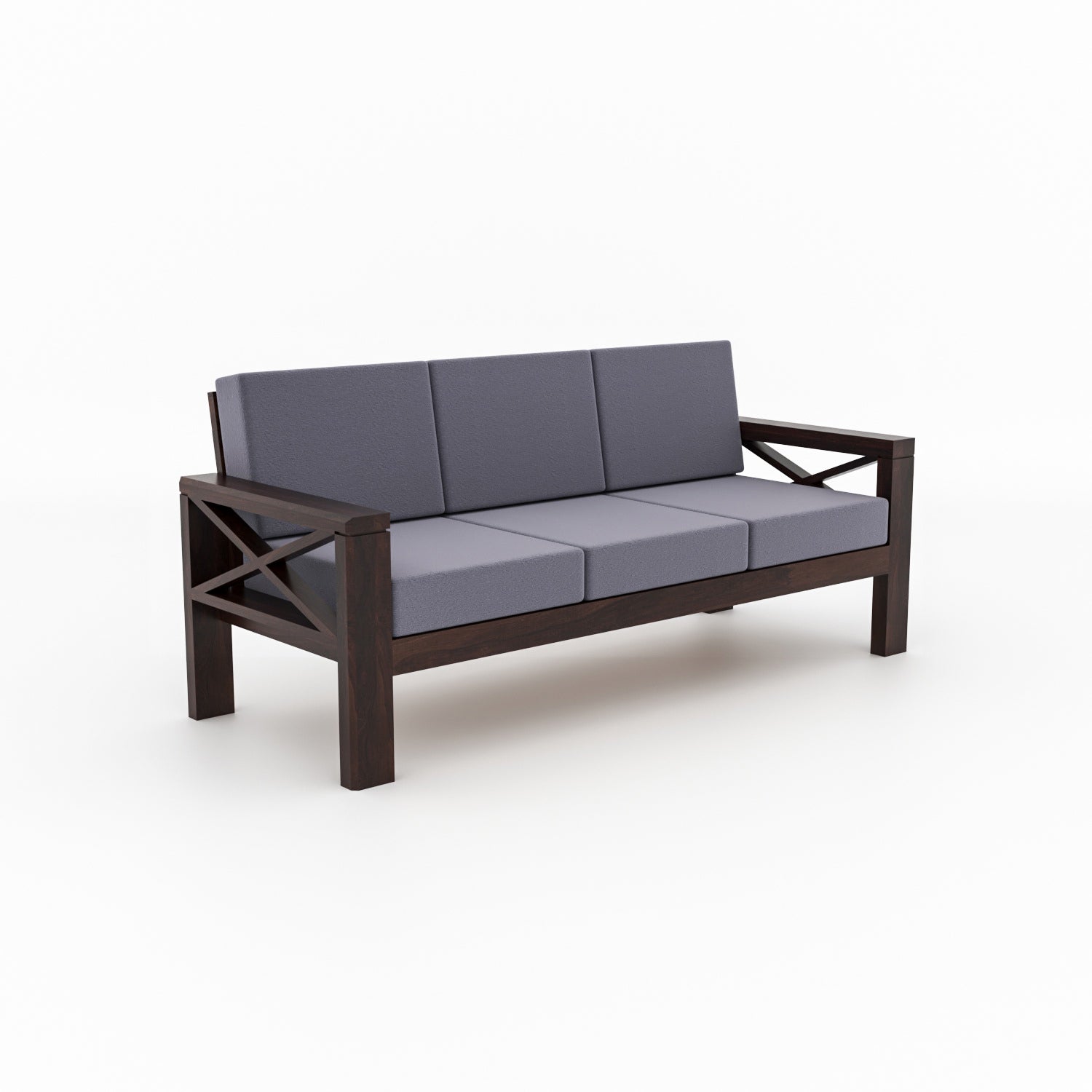 Moscow Solid Wood 7 Seater Sofa Set | Walnut Finish