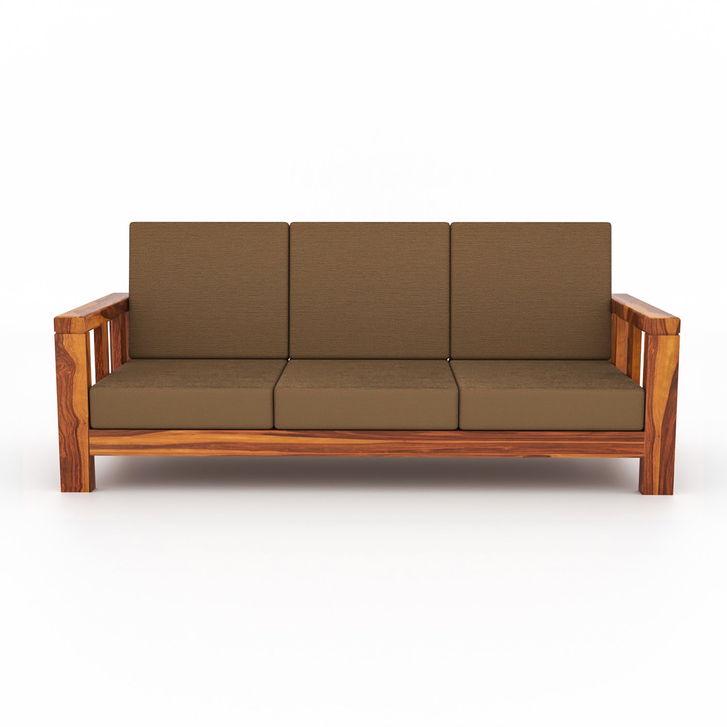 Solid Sheesham Wood 7 Seater Wooden Sofa Set | Natural Finish