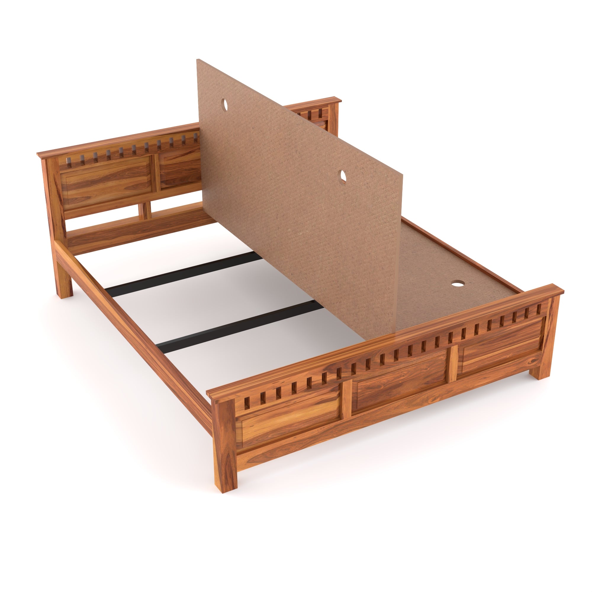 Solid Sheesham Wood queen size Bed without storage