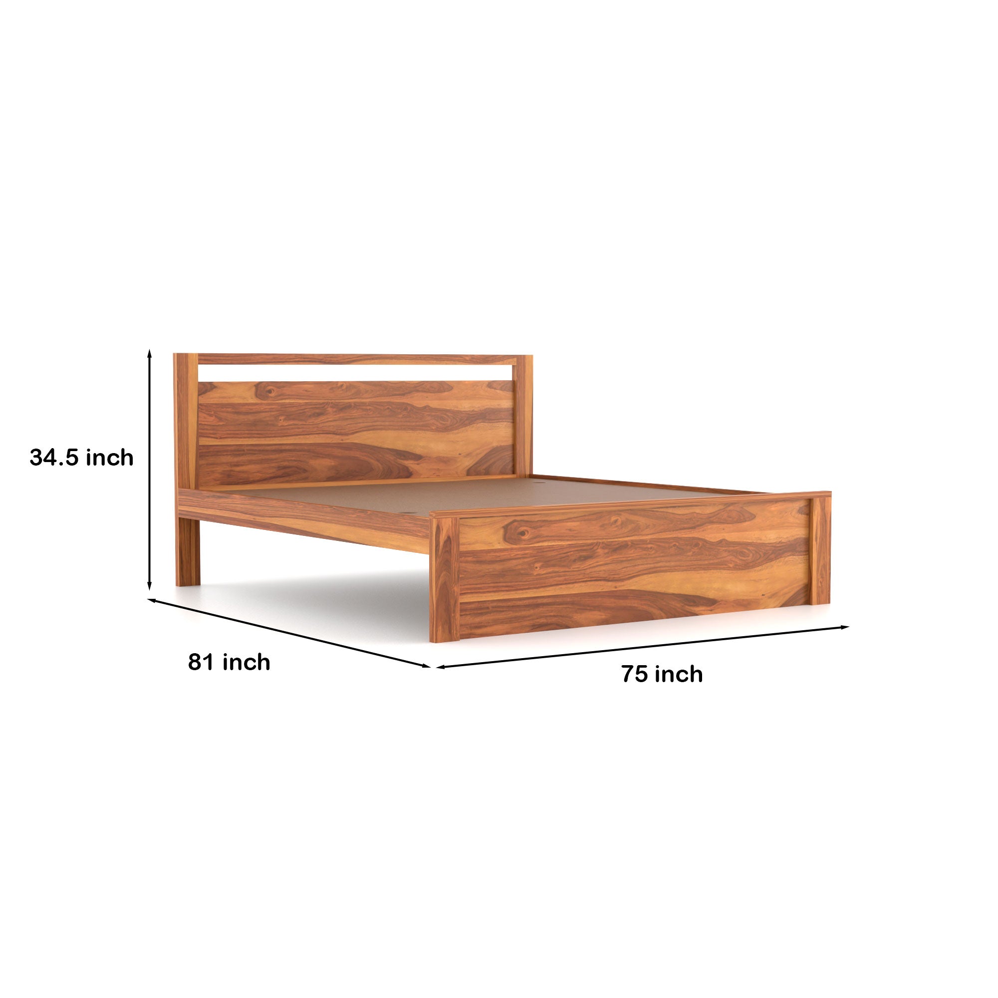 Solid Sheesham Wood king size Bed without storage