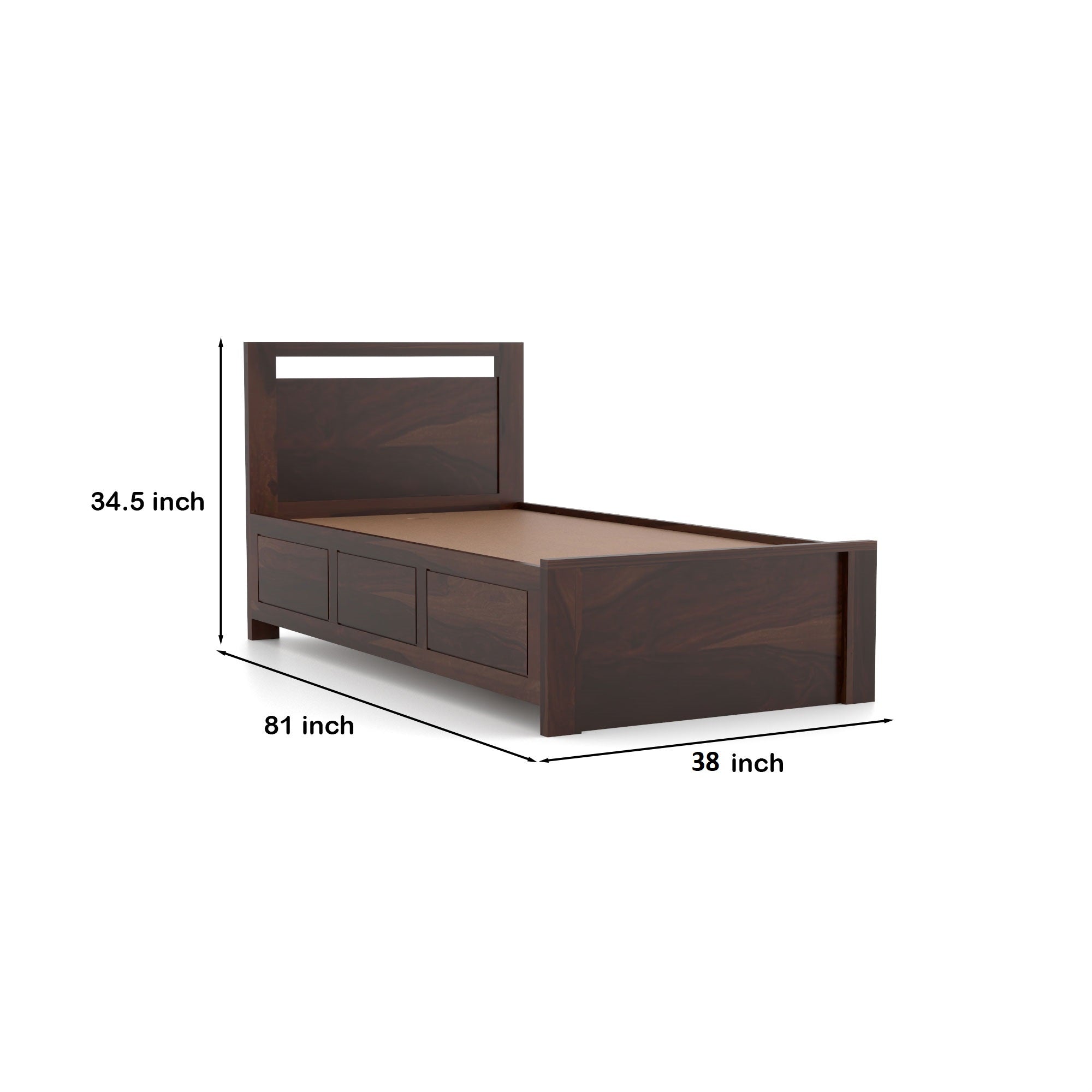 Premium Solid Sheesham Wood Bed with Storage for bedroom- 3 Years Warranty