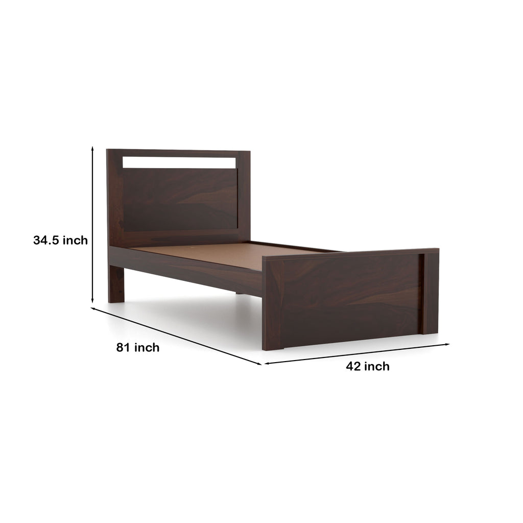Solid Sheesham Wood Single Bed without storage