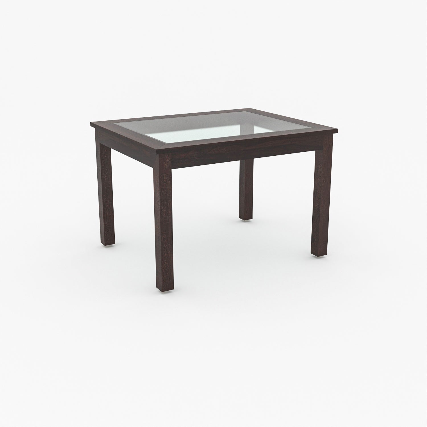 Kythera 4 Seater Round Solid Wood Glass Top Dining Table Set