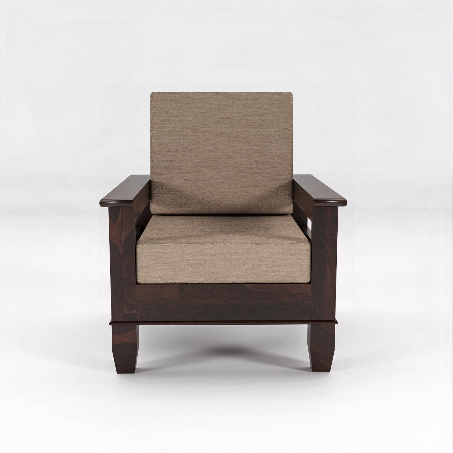 Premium Solid Sheesham Wood 5 Seater Wooden Sofa Set | Walnut Finish