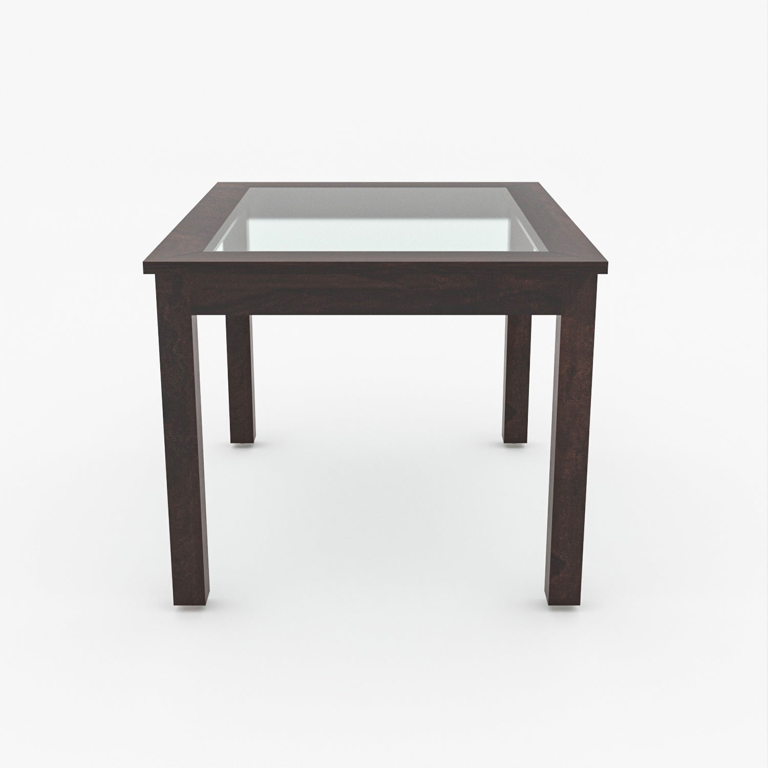 Kythera 4 Seater Round Solid Wood Glass Top Dining Table Set