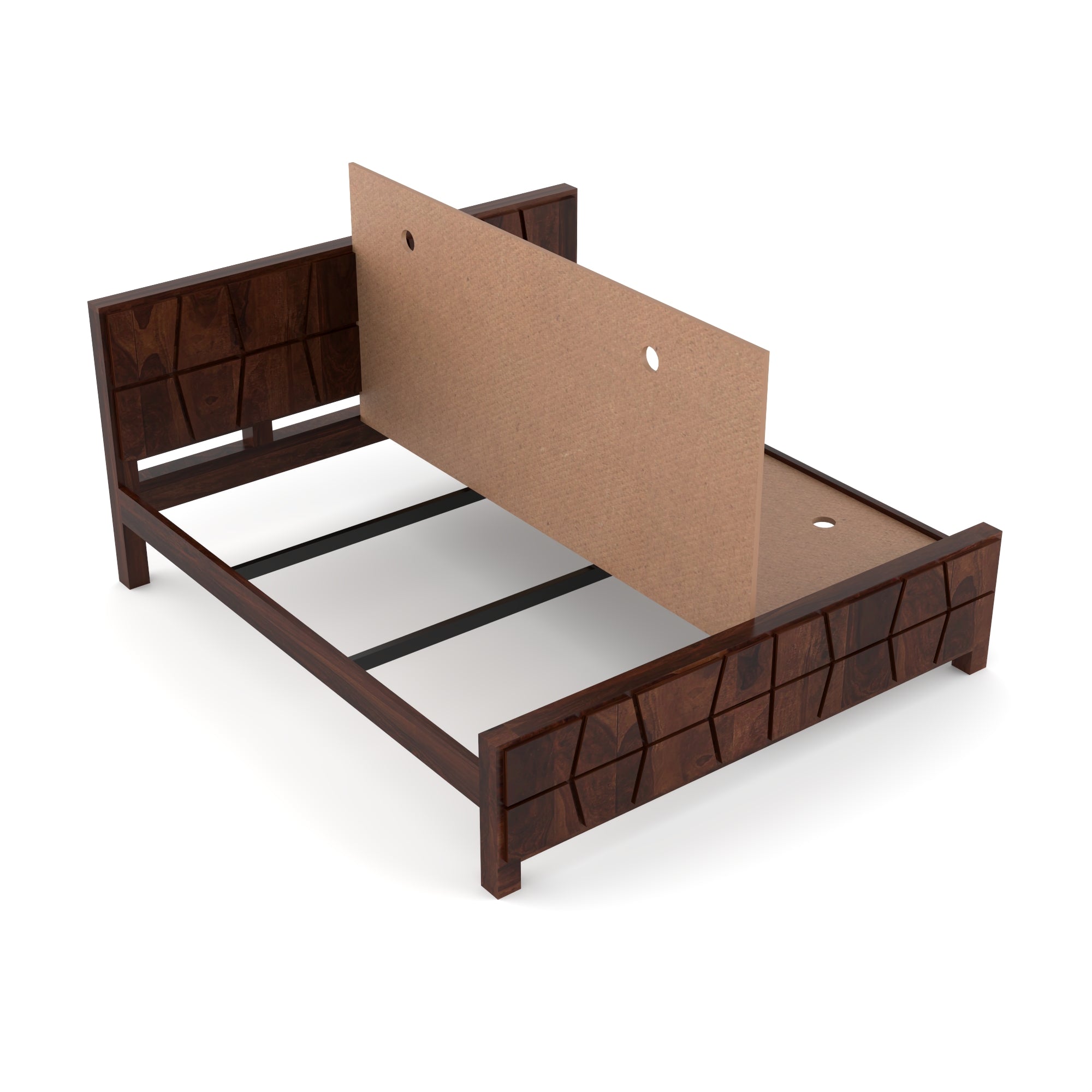Solid Sheesham Wood king size Bed without storage