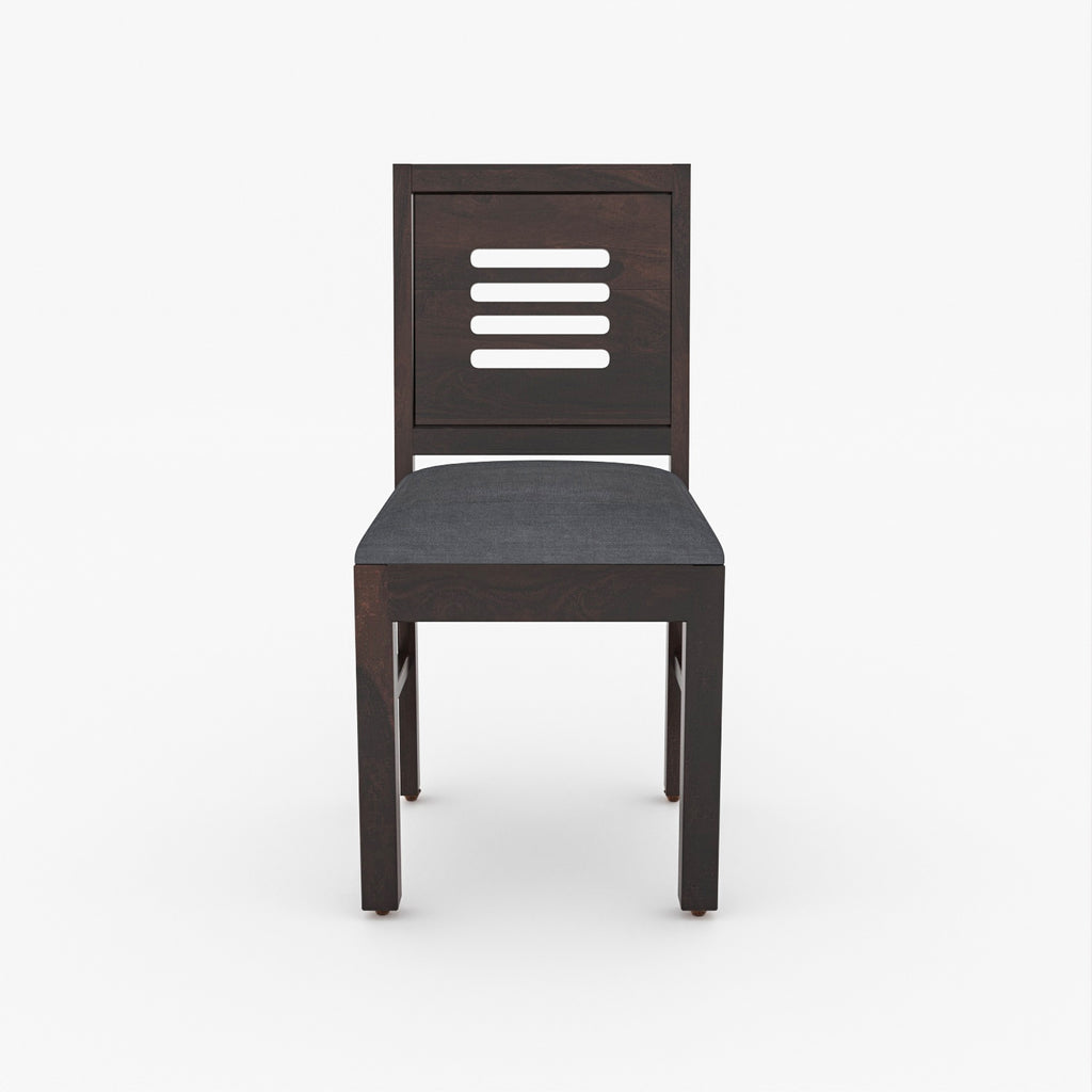 Omnira 6 Seater Round Solid Wood Glass Top Dining Table Set