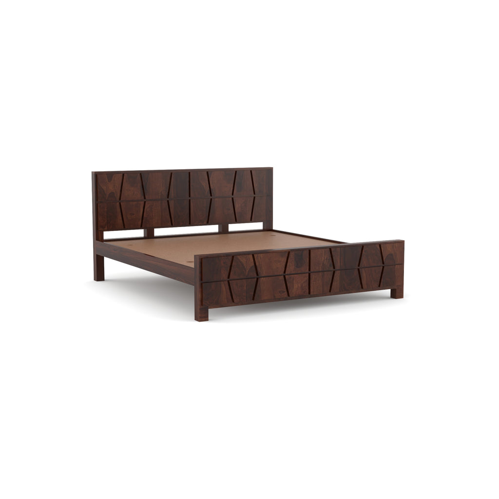 Solid Sheesham Wood king size Bed without storage