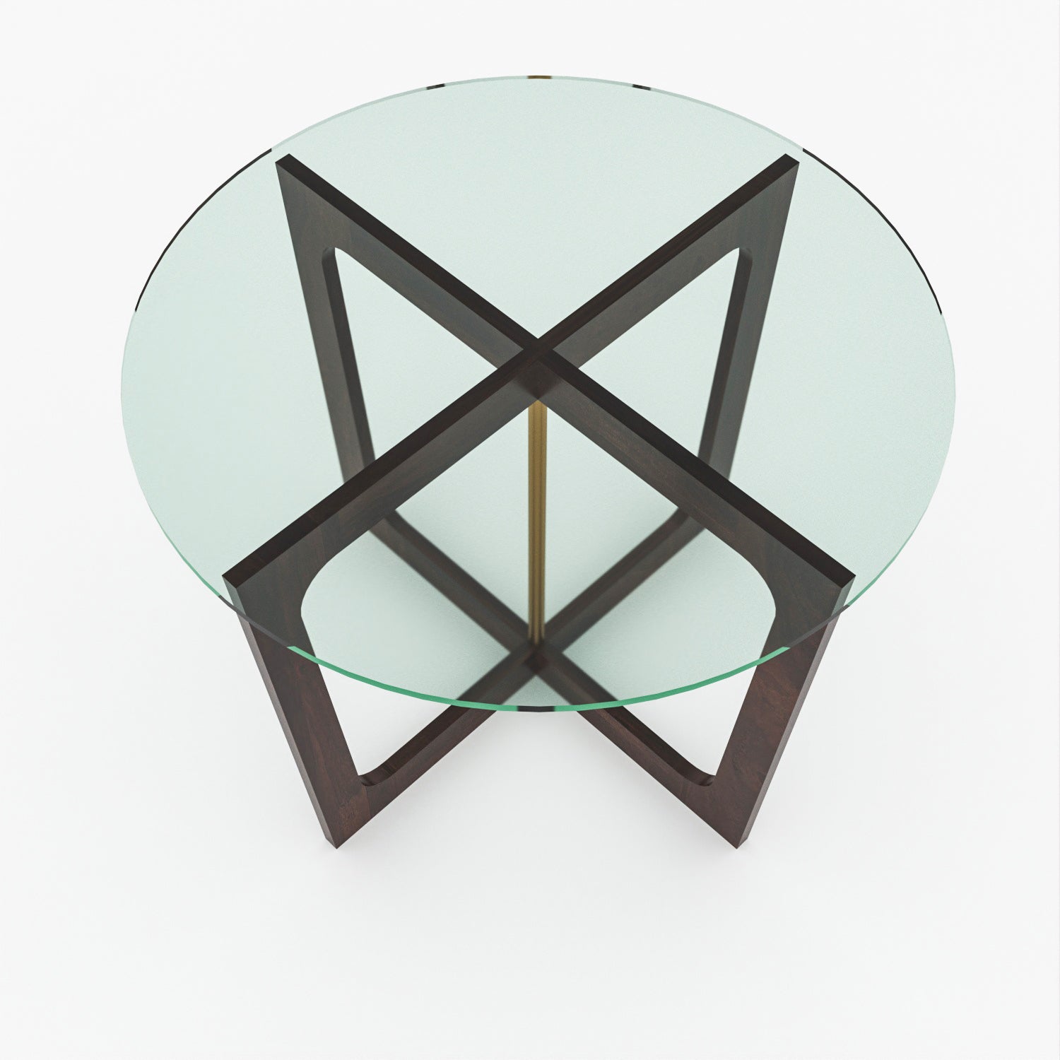 Aerith 4 Seater Round Solid Wood Glass Top Dining Table Set