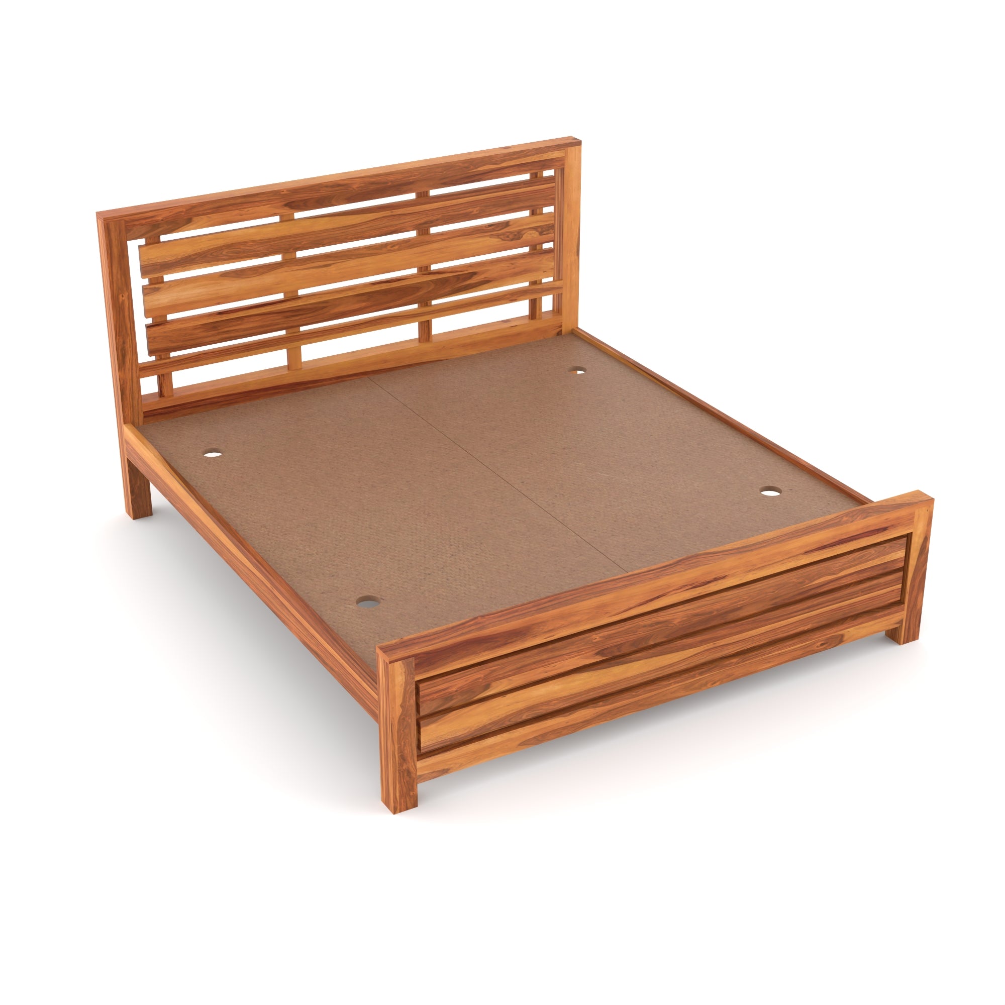Solid Sheesham Wood king size bed without storage