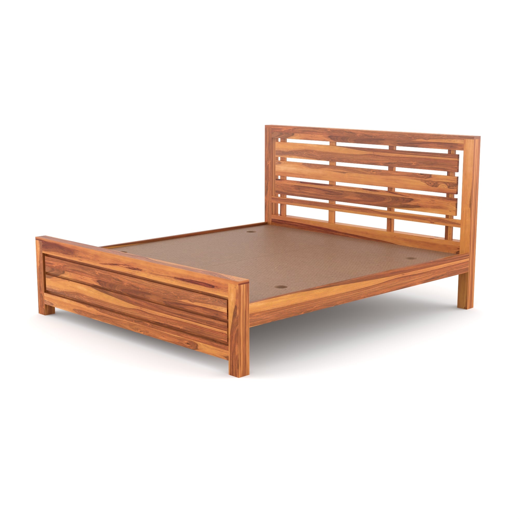 Solid Sheesham Wood king size bed without storage