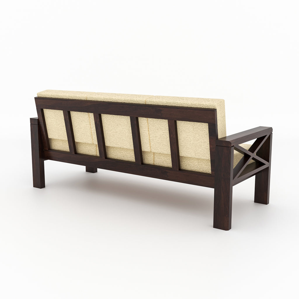 Boston Sheesham Wood 5 Seater Sofa Set | Walnut Finish
