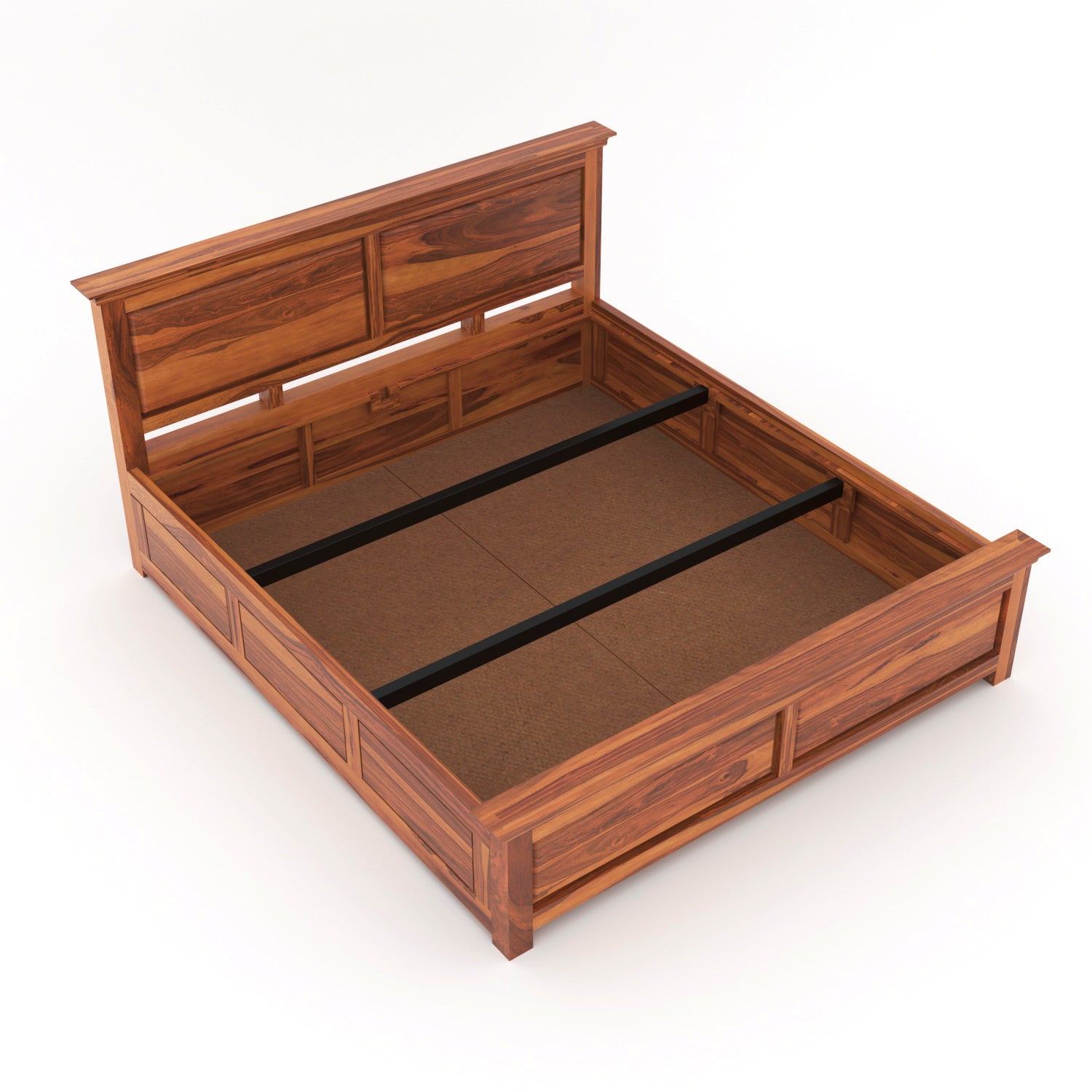 Cyrvion Solid Sheesham Wood King Size Bed