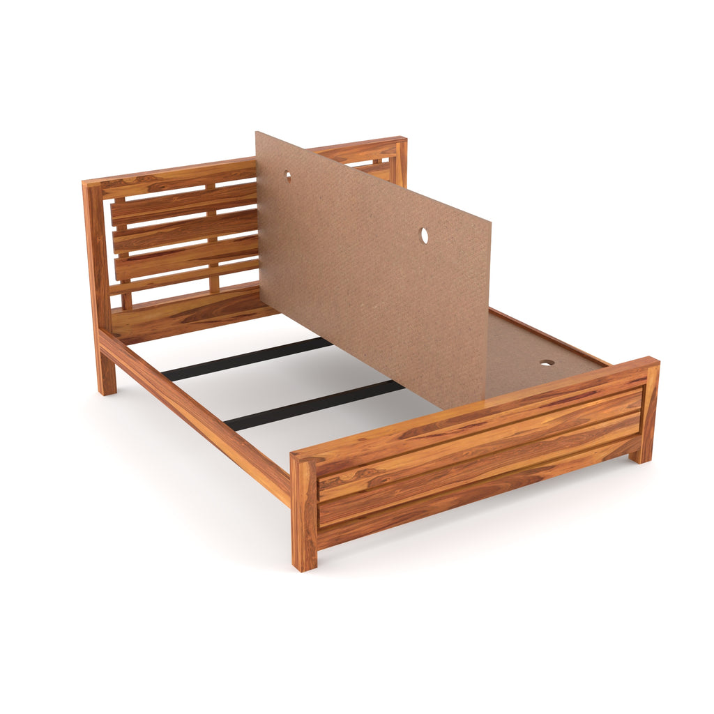 Solid Sheesham Wood Queen size Bed without storage
