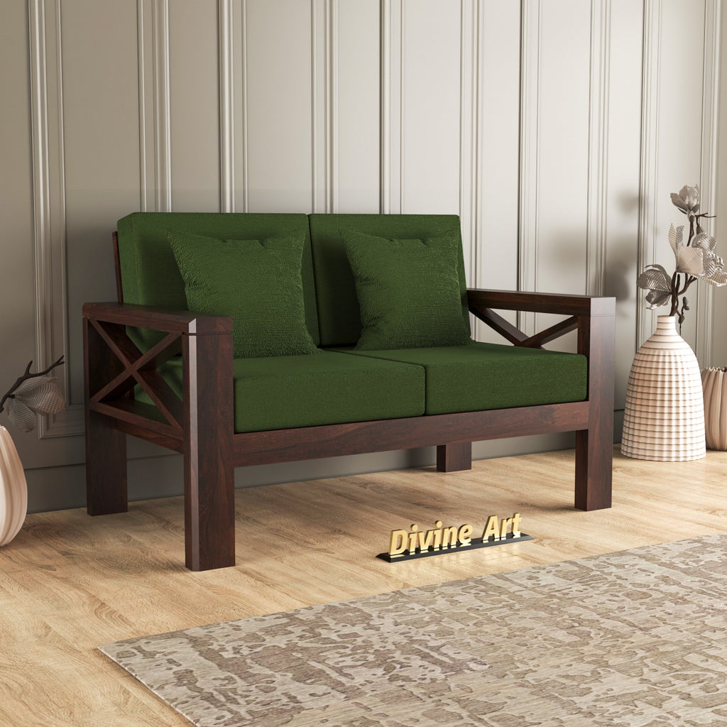 Elantra Sheesham Wood 2 Seater Sofa | Walnut Finish
