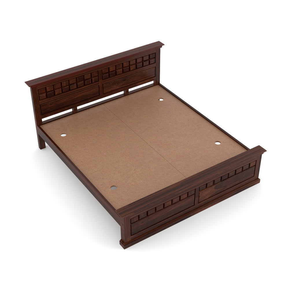 Solid Sheesham Wood queen size Bed without storage