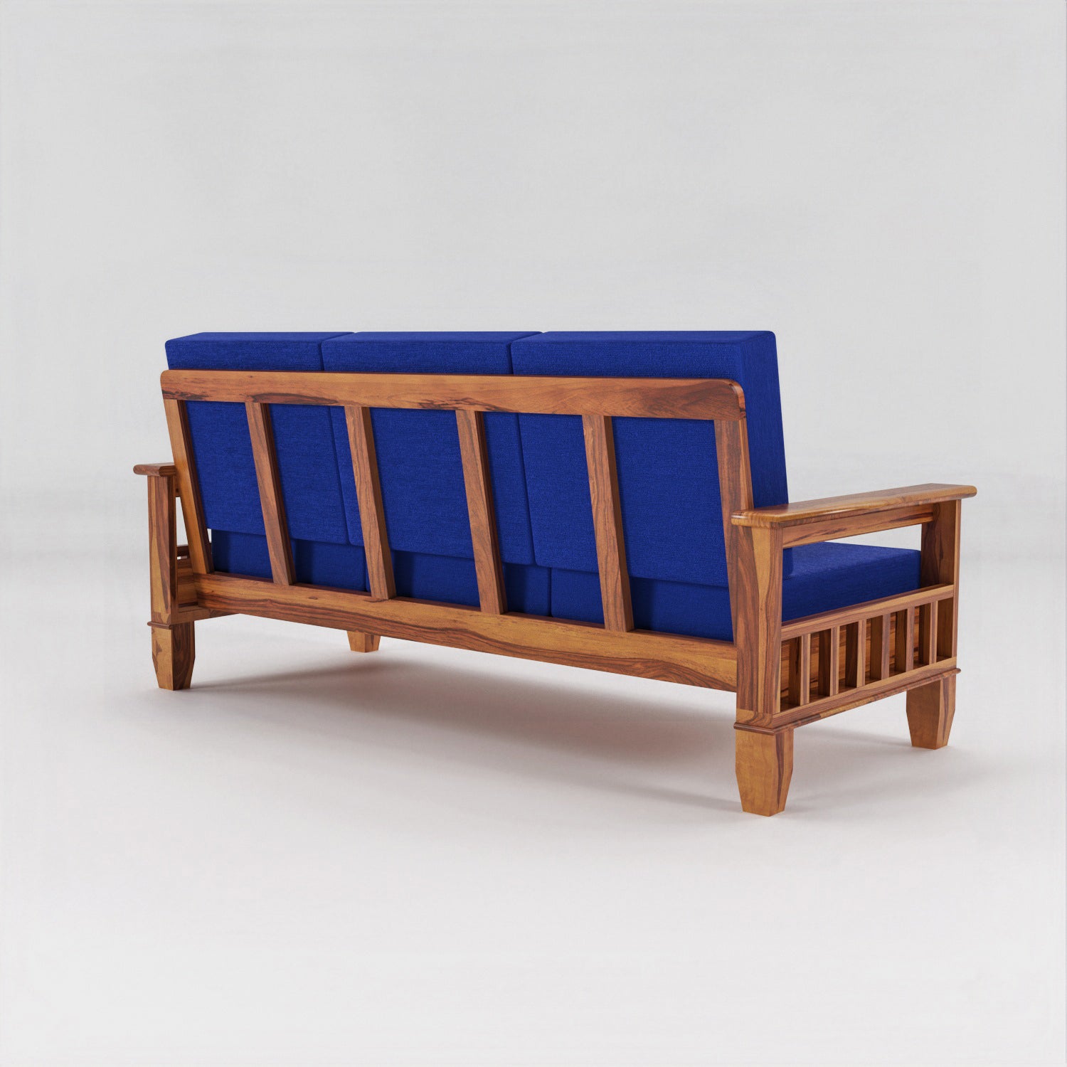 Solid Sheesham Wood 3 Seater Sofa  For Livingroom– NaturalFinish