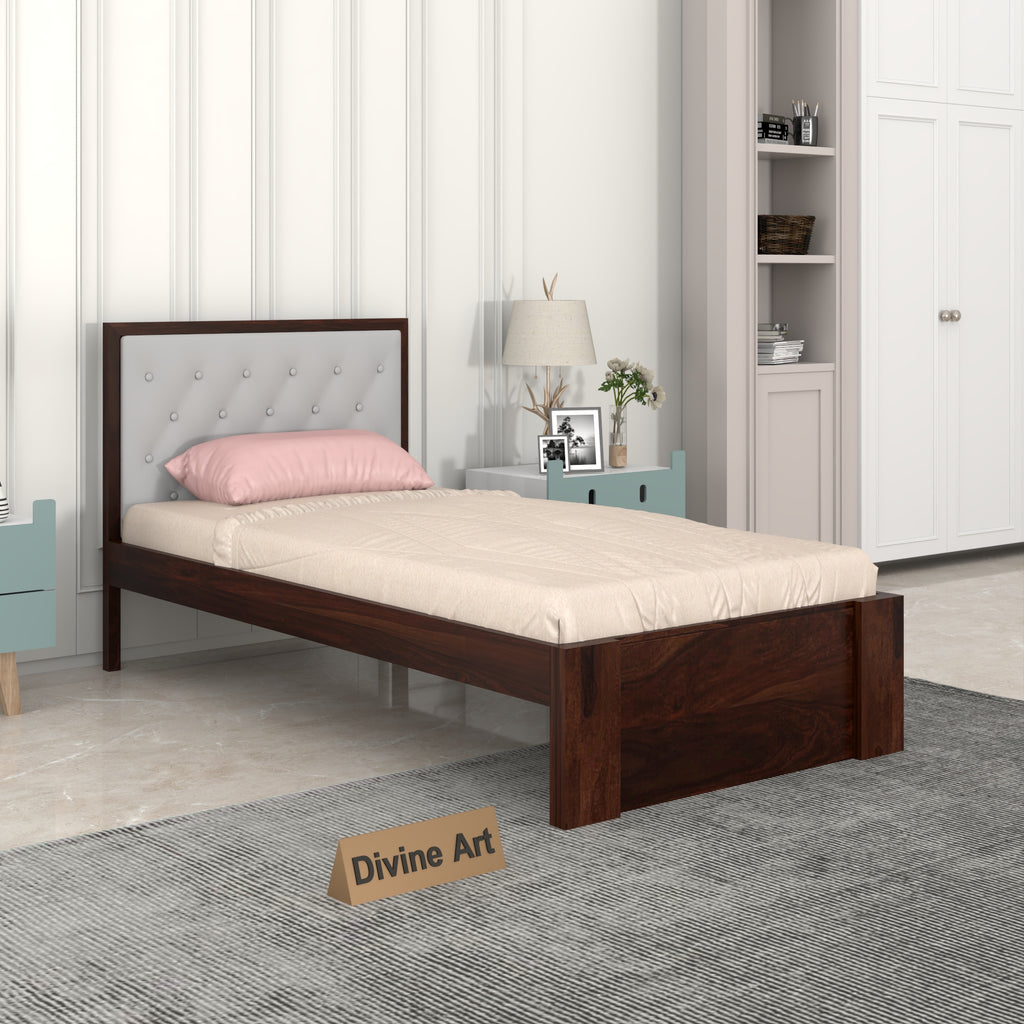 Solid Sheesham Wood Single Bed without storage