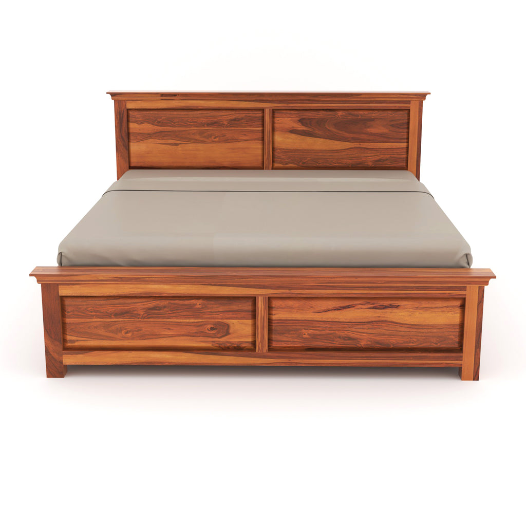 Cyrvion Solid Sheesham Wood King Size Bed