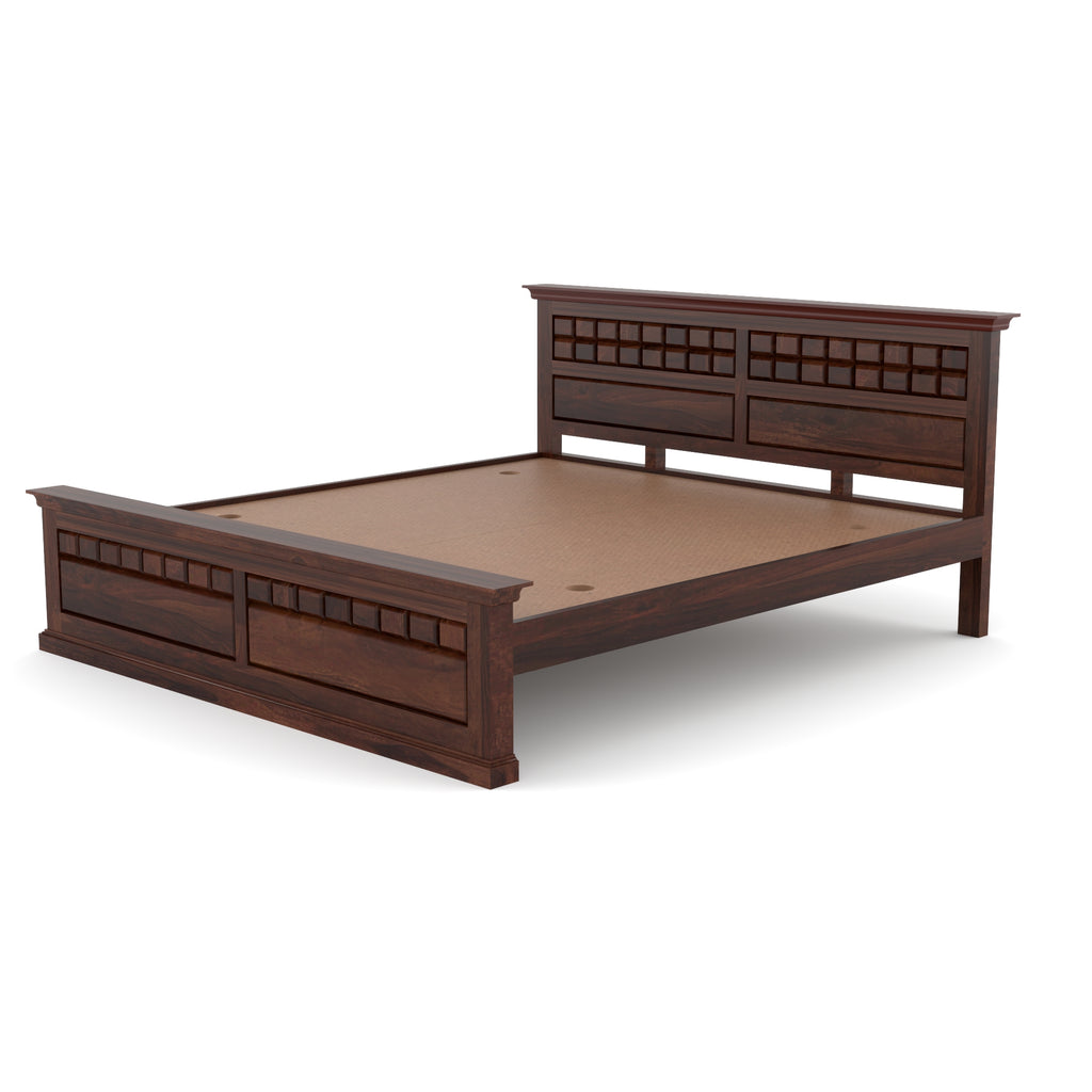 Solid Sheesham Wood queen size Bed without storage