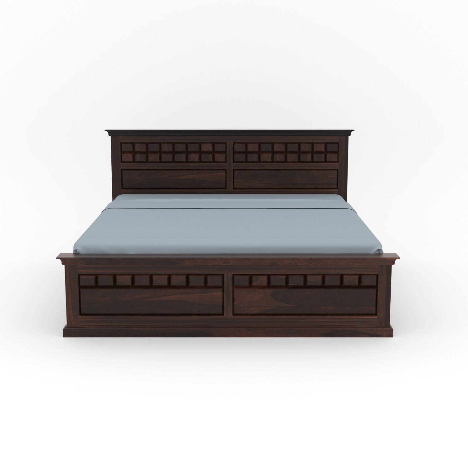 Arvion Solid Sheesham Wood Queen Bed with Storage