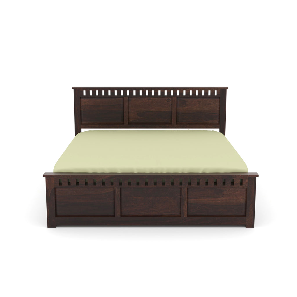 Vireth Solid Sheesham Wood Queen Size Bed with Storage