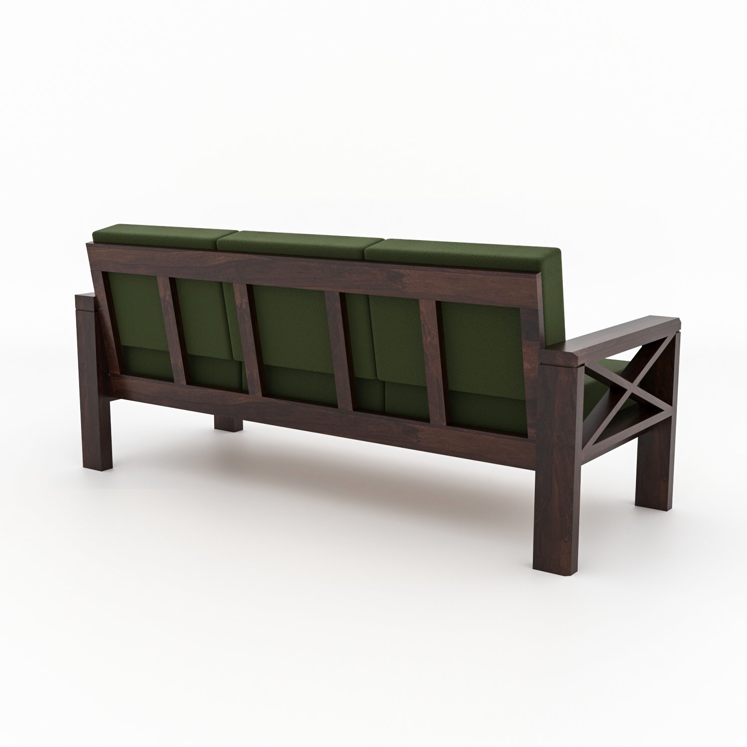 Alexandria Sheesham Wood 6 Seater Sofa Set | Walnut Finish