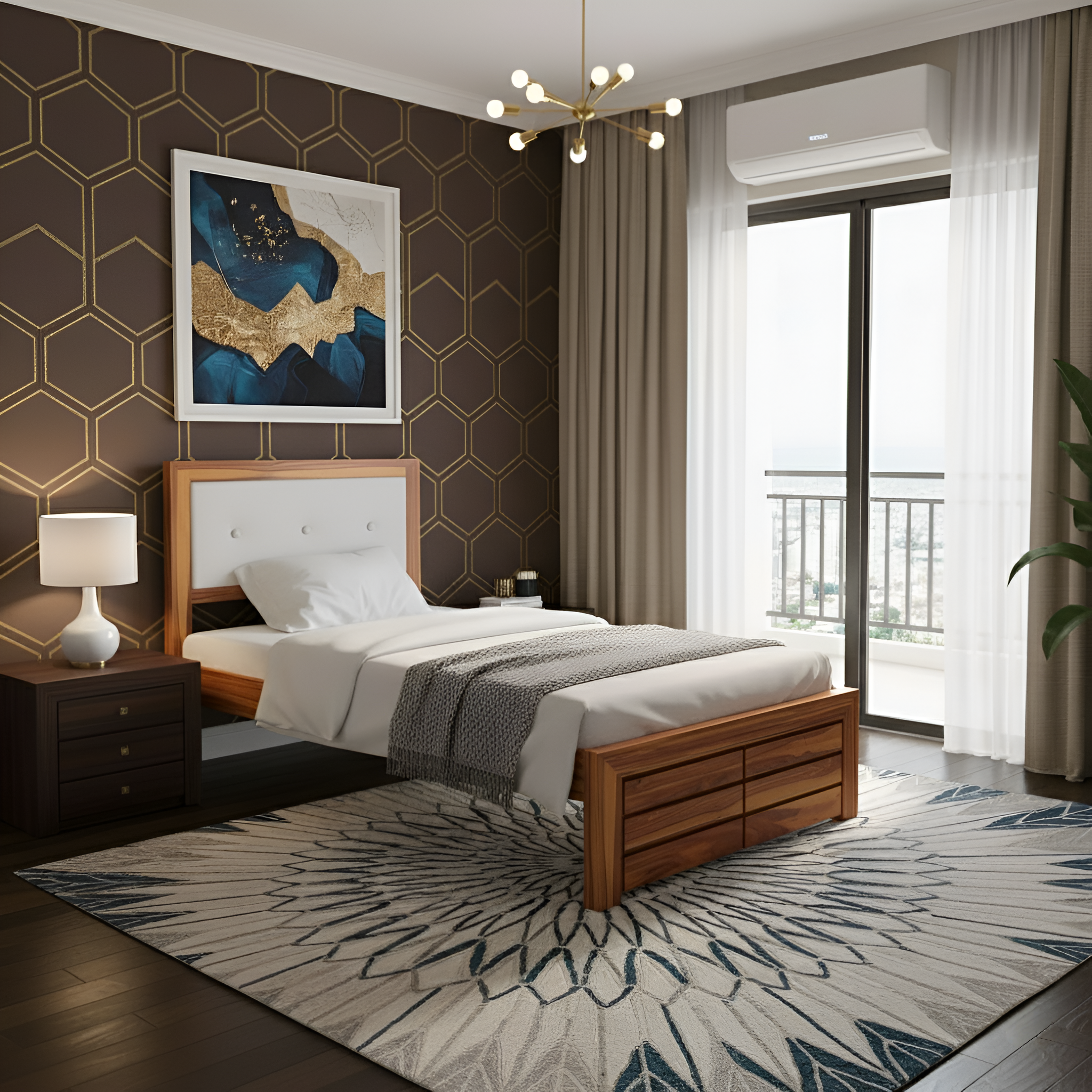 Solid Sheesham Wood single Bed